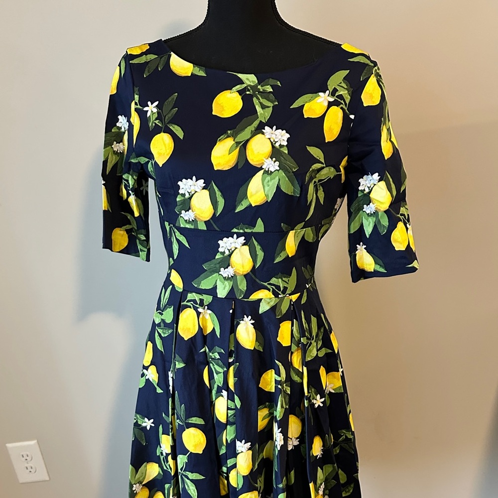 Lemon Print Swing Dress